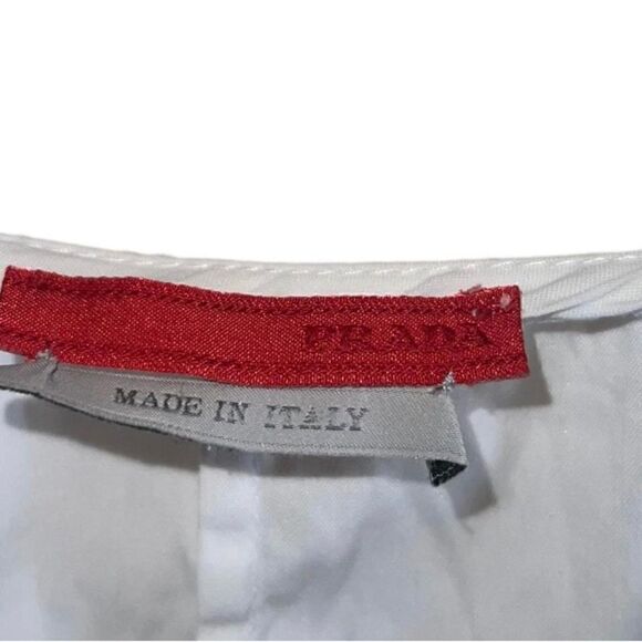 Prada White Bubble Mini Dress Blouse with Pockets - Picture 14 of 16